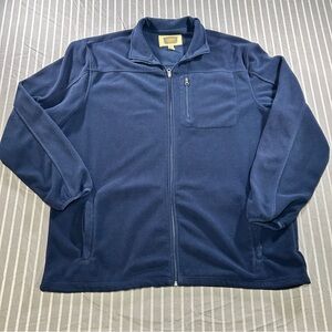 Foundry men's big and tall dark blue fleece full-zip jacket Men's 2XLT